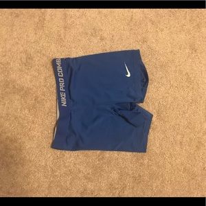 Blue nike pro shorts